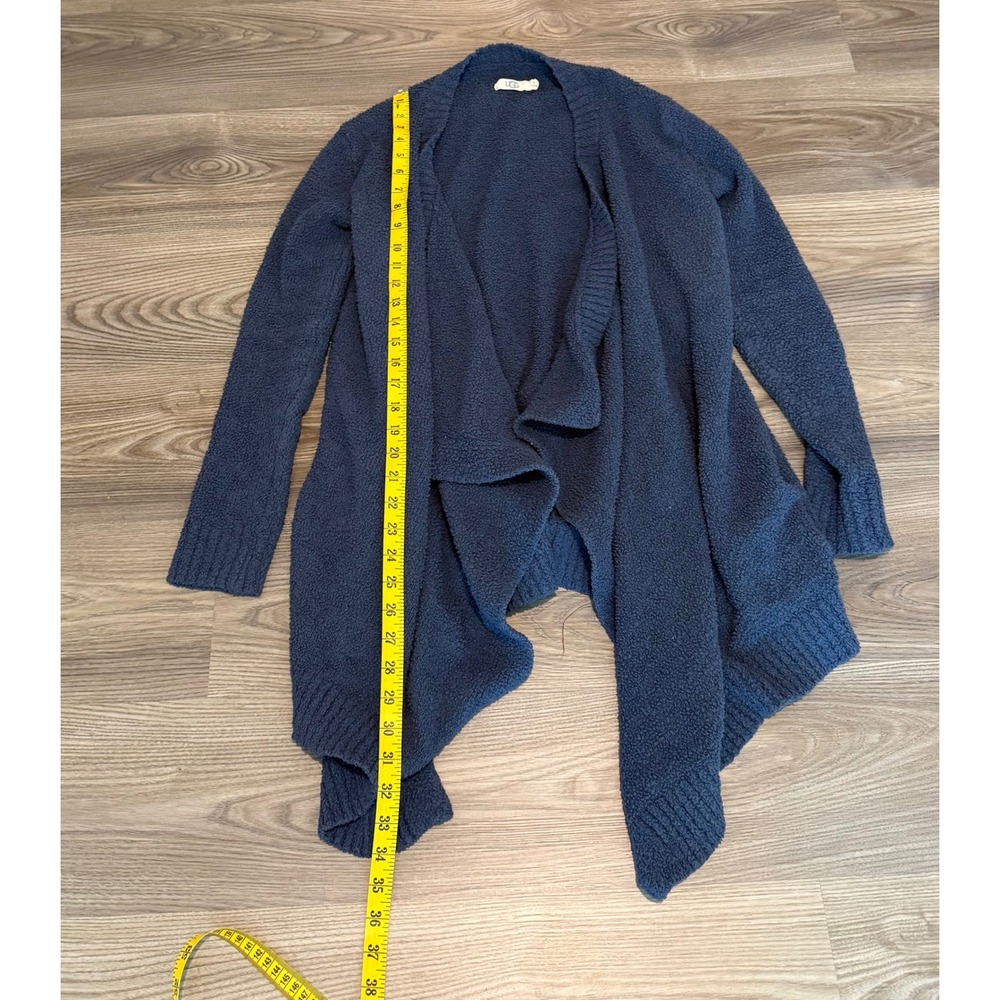 UGG Australia Slate Blue Popcorn Knit Waterfall Draped Open Front Cardigan XS - Picture 6 of 6